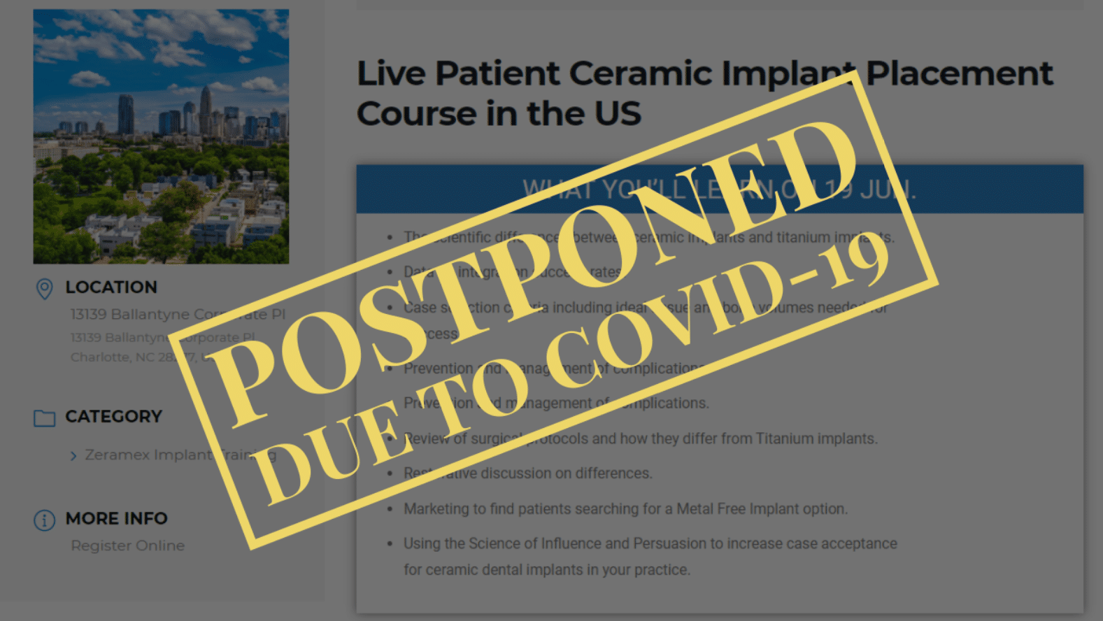Postponed June Event